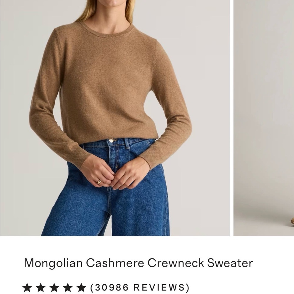 Quince Camel Crewneck Cashmere Sweater